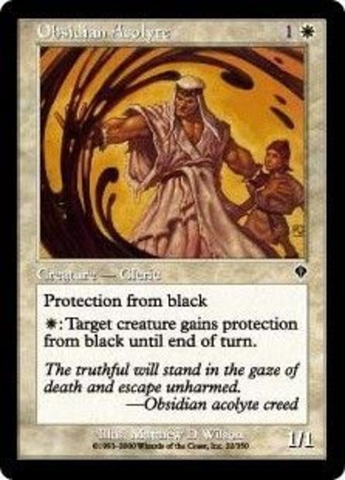 MTG《黒曜石の見習い僧/Obsidian Acolyte(INV)》英語