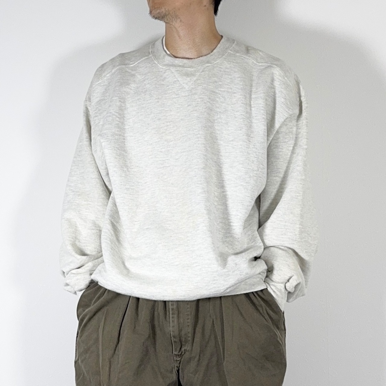 L.L.Bean × Russell 90s sweatshirt solid gray XL 古着 - 16