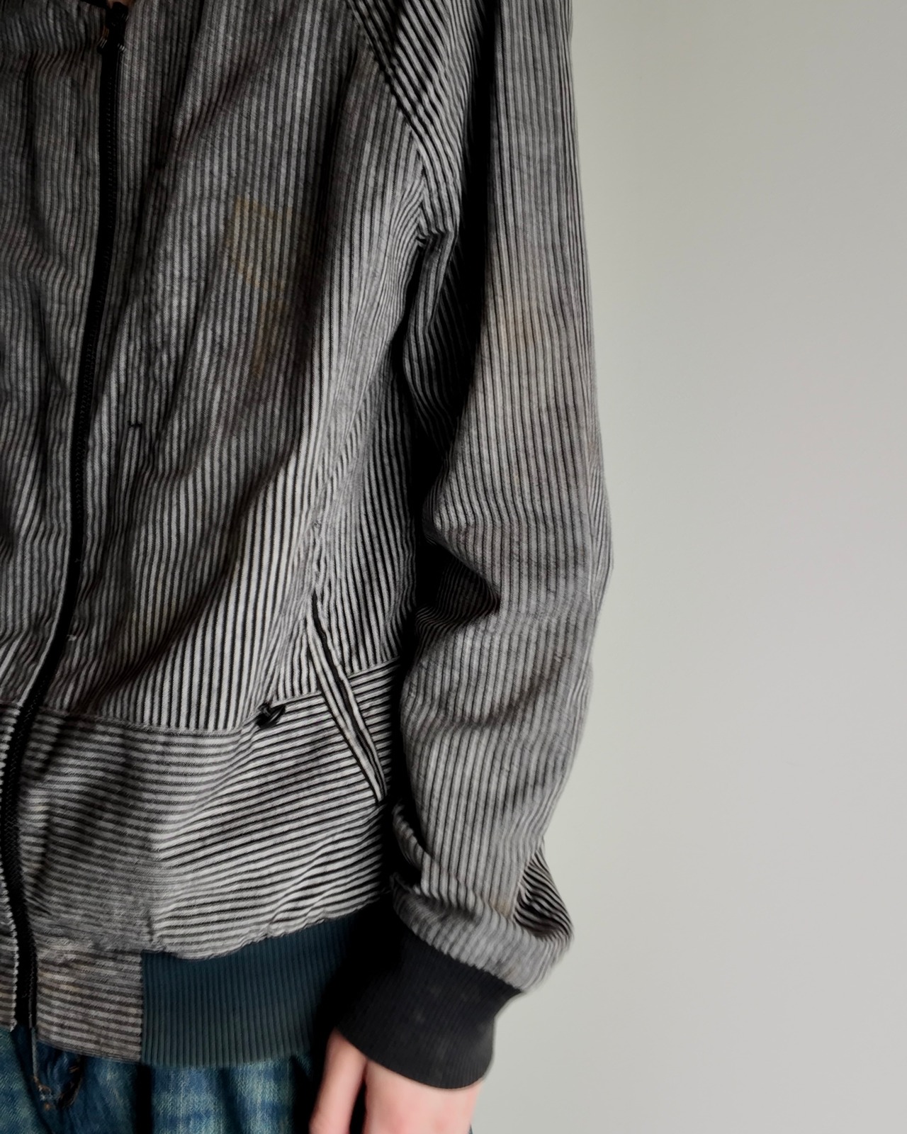 【3.1 Pillip Lim】linen stripe bomber blouson