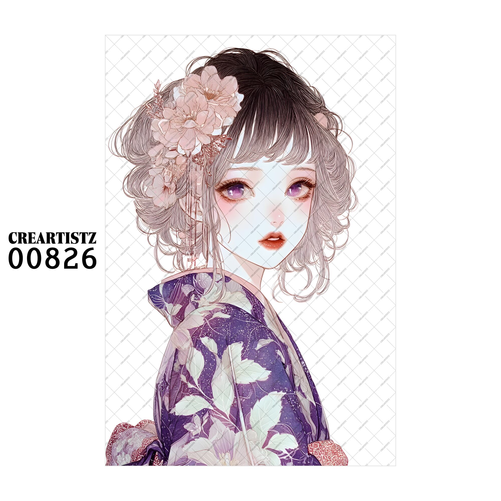00826 ガール キュート オリジナル ペーパー/ステッカー 4枚セット CREARTISTZ