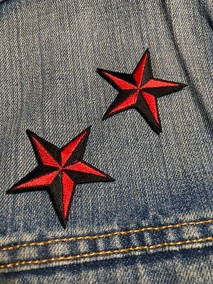 ピンク スター Sサイズ ワッペン・アップリケ・パッチ FD0003