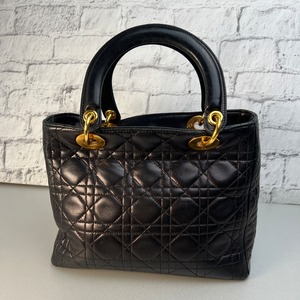 Diorレディディオール ミディアムカナージュ  ハンドバッグ ブラック A-9514