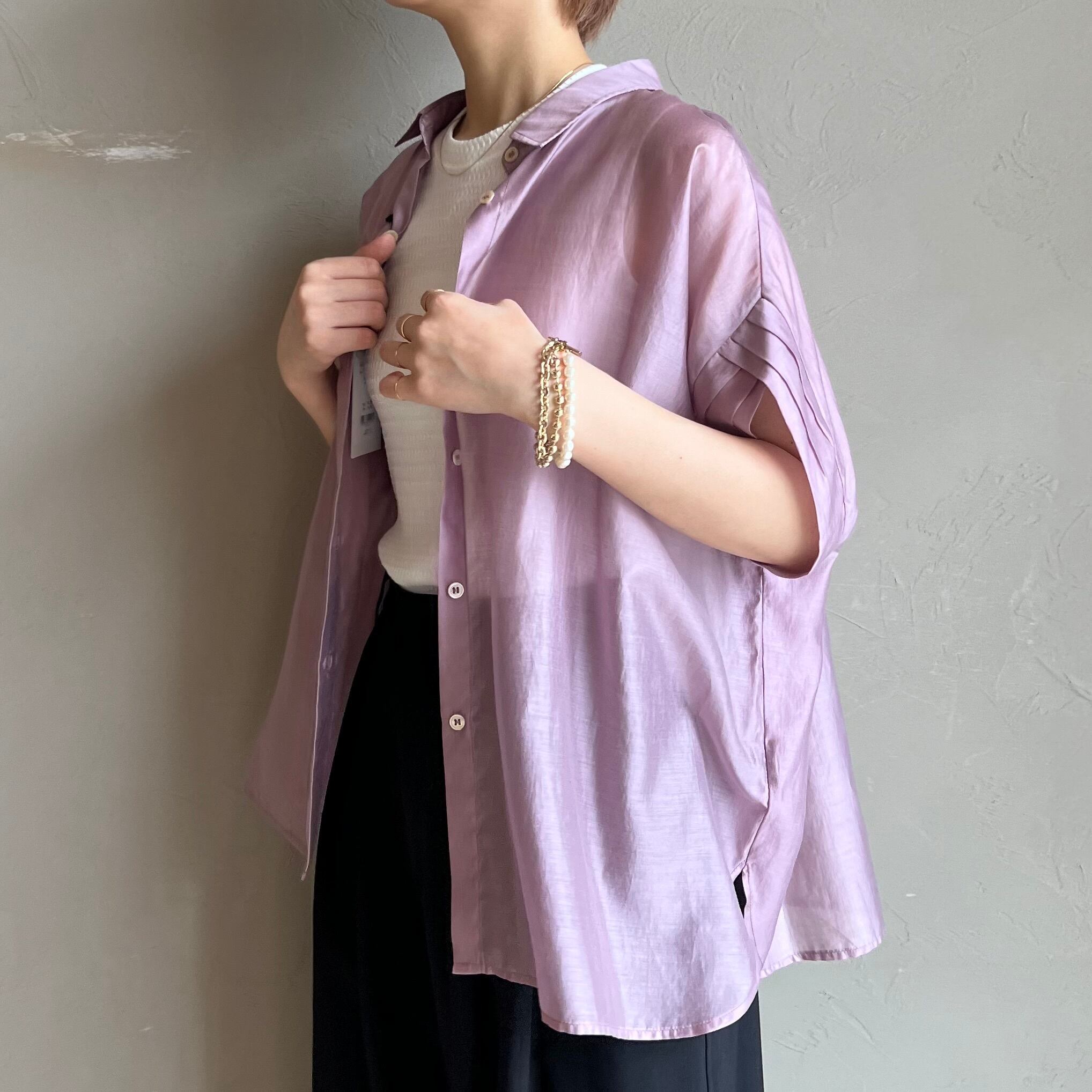 新品タグ付き☆イエナ☆シアーシャツ　パープル IENA LA BOUCLE シアーフライスプルオーバー（Tシャツ／カットソー