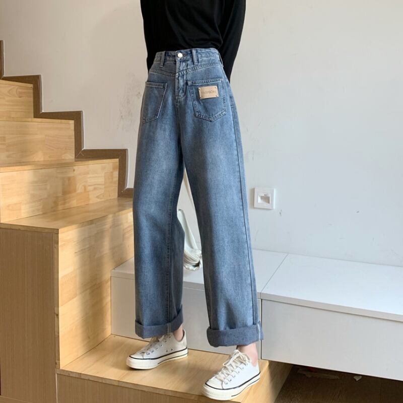 ルーズジーンズ オータムウィンターハイウェストカジュアル薄手パンツ 秋物 冬物 YY-ファッション13559850731