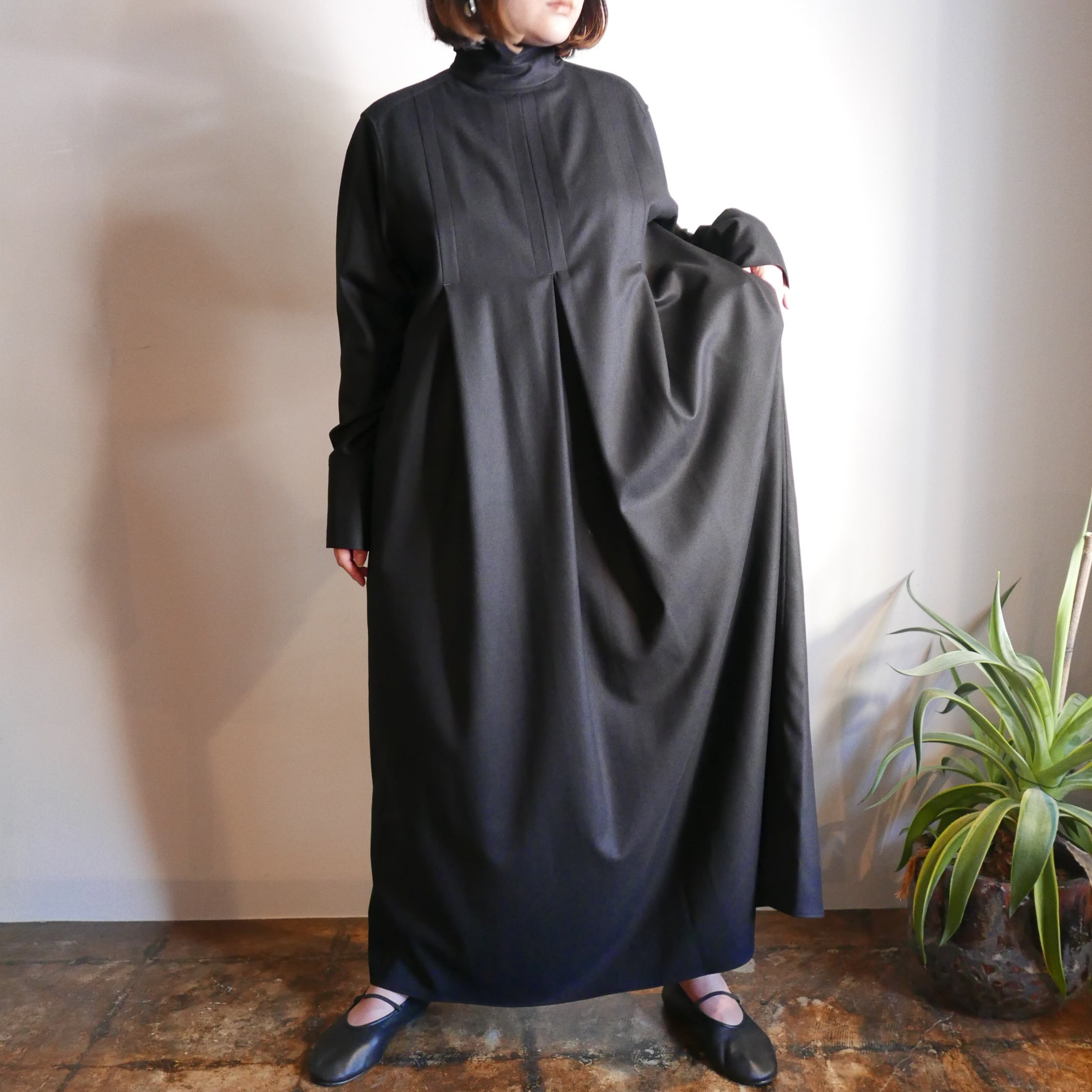 SATORU SASAKI サトル ササキ 22AW THREE-TUCKED LONG DRESS FW22-DR02