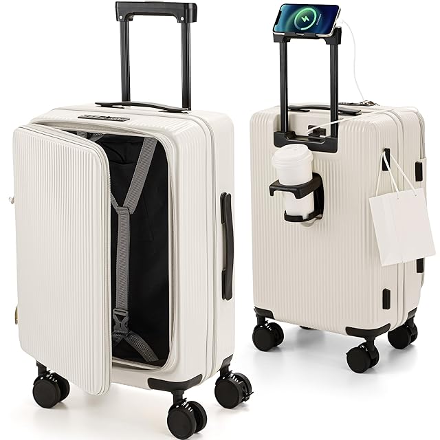 Yuweijie] スーツケース キャリーケース 片開き 拡張機能付き フロント