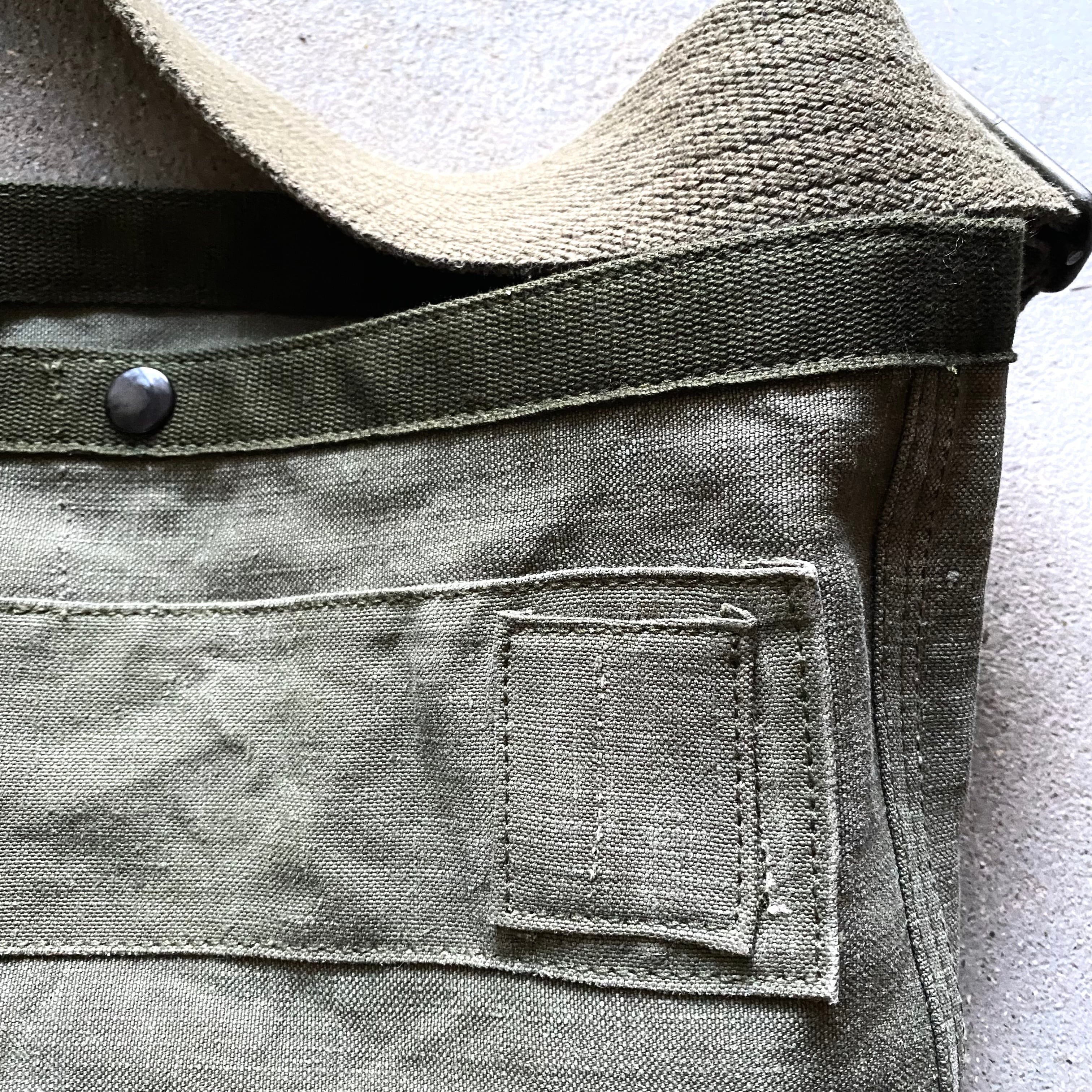 50's French military linen newspaper bag | PPF vintage & remake