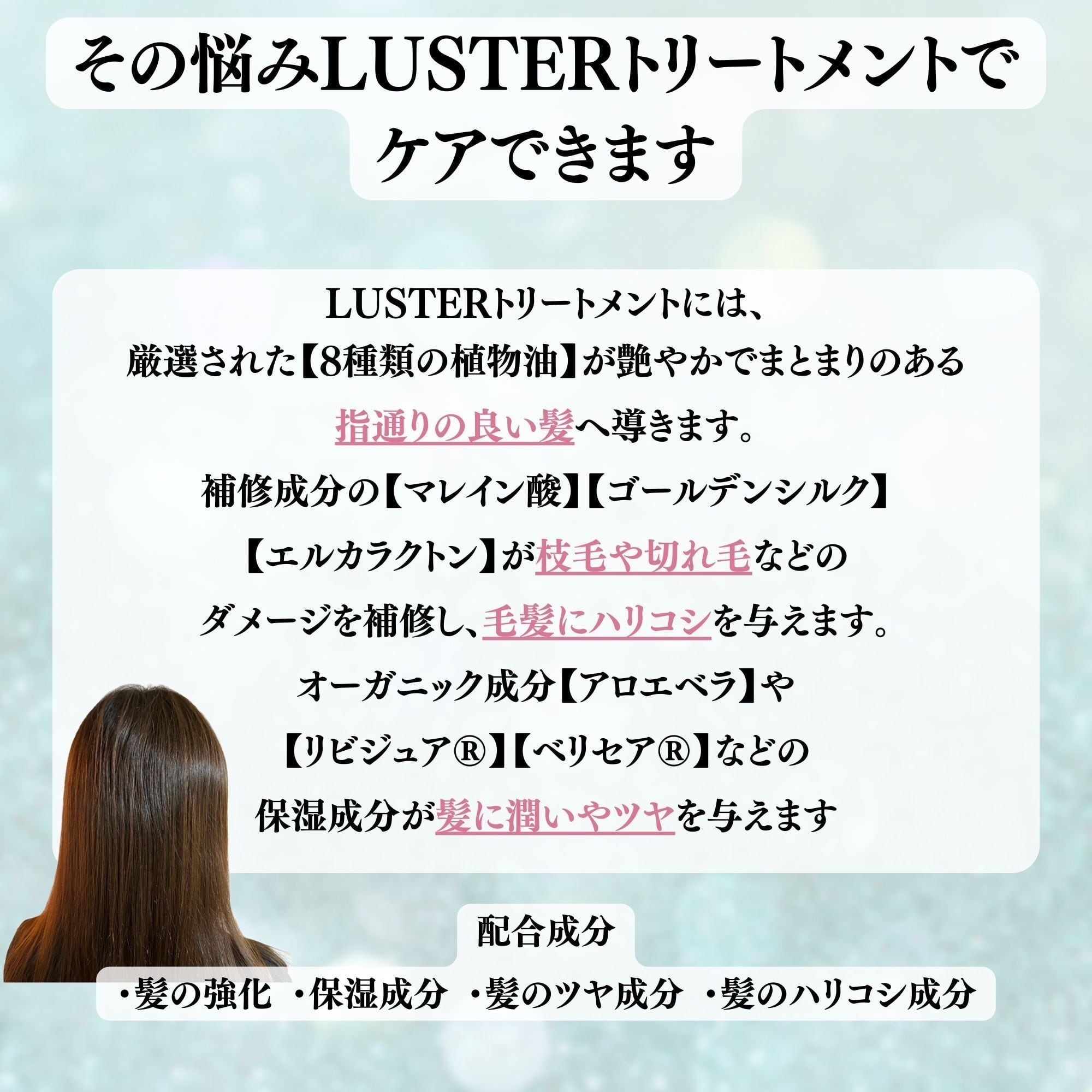 LUSTER トリートメント 1000ml 傷んだ髪 ハリコシ マレイン酸配合 傷んだ髪 カラー 色持ち シャンプー＆トリートメント LUSTER 1000ml