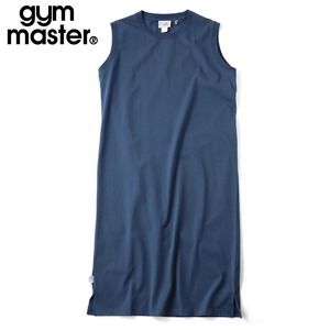 gym master ジムマスター 7.4oz プレミアムヘビーウェイト ノースリーブワンピース コットン100％ マキシ丈 スリット入り ロングワンピース G721716 スレイトネイビー