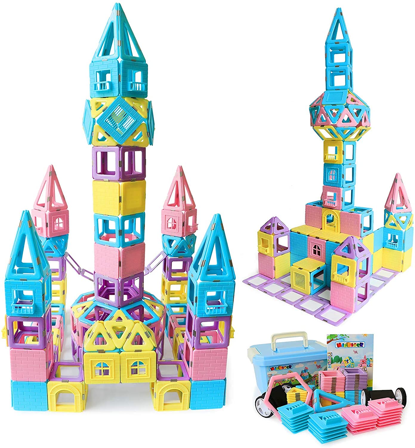 【努力特価】MAGBLOCK 103ピース マグネットブロック 女の子 おもちゃ マグネット 知育玩具 磁石ブロック マグネットおもちゃ 小学生 知育オモチ 誕生日 出産祝い 入園 クリスマスプレゼント
