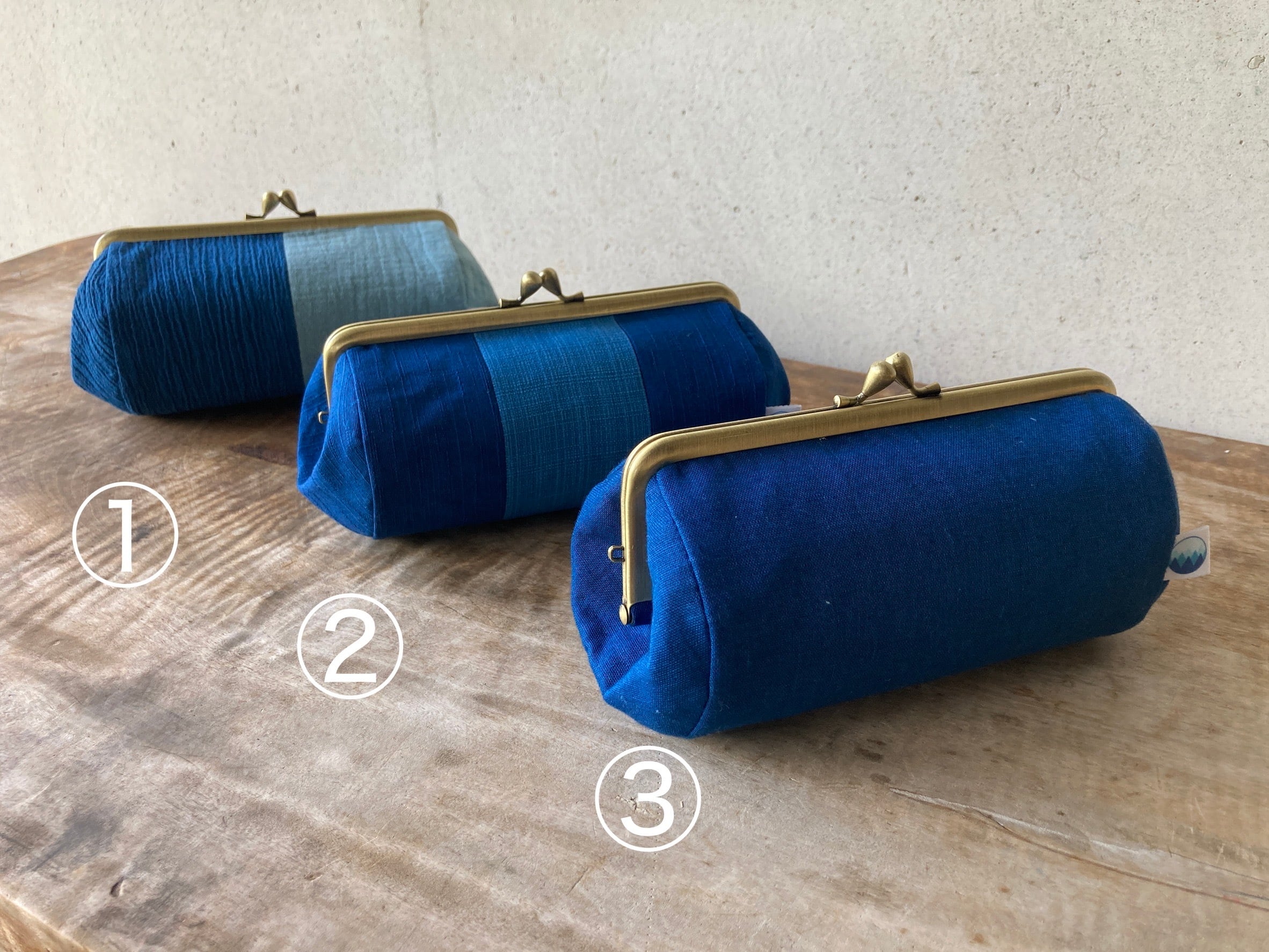藍染 がまぐちポーチ | 藍染工房ちずぶるー / Japanese Indigo Blue