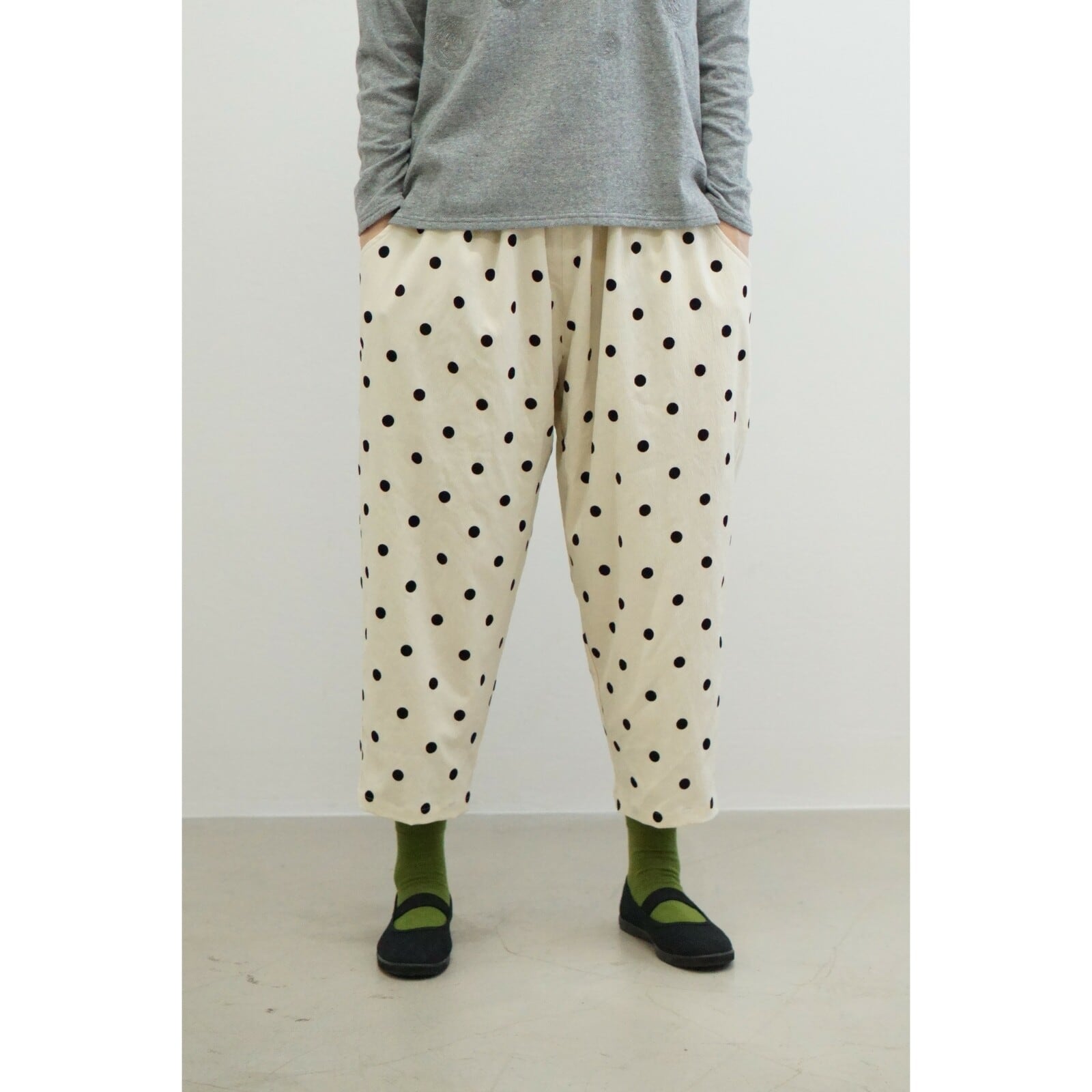 イチアンティクス、ベージュドットキュロット forksy.】ニュアンステクスチャーキュロットハーフパンツ forksy