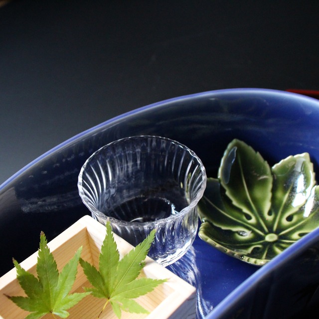 ガラス　十草　ぐい呑み