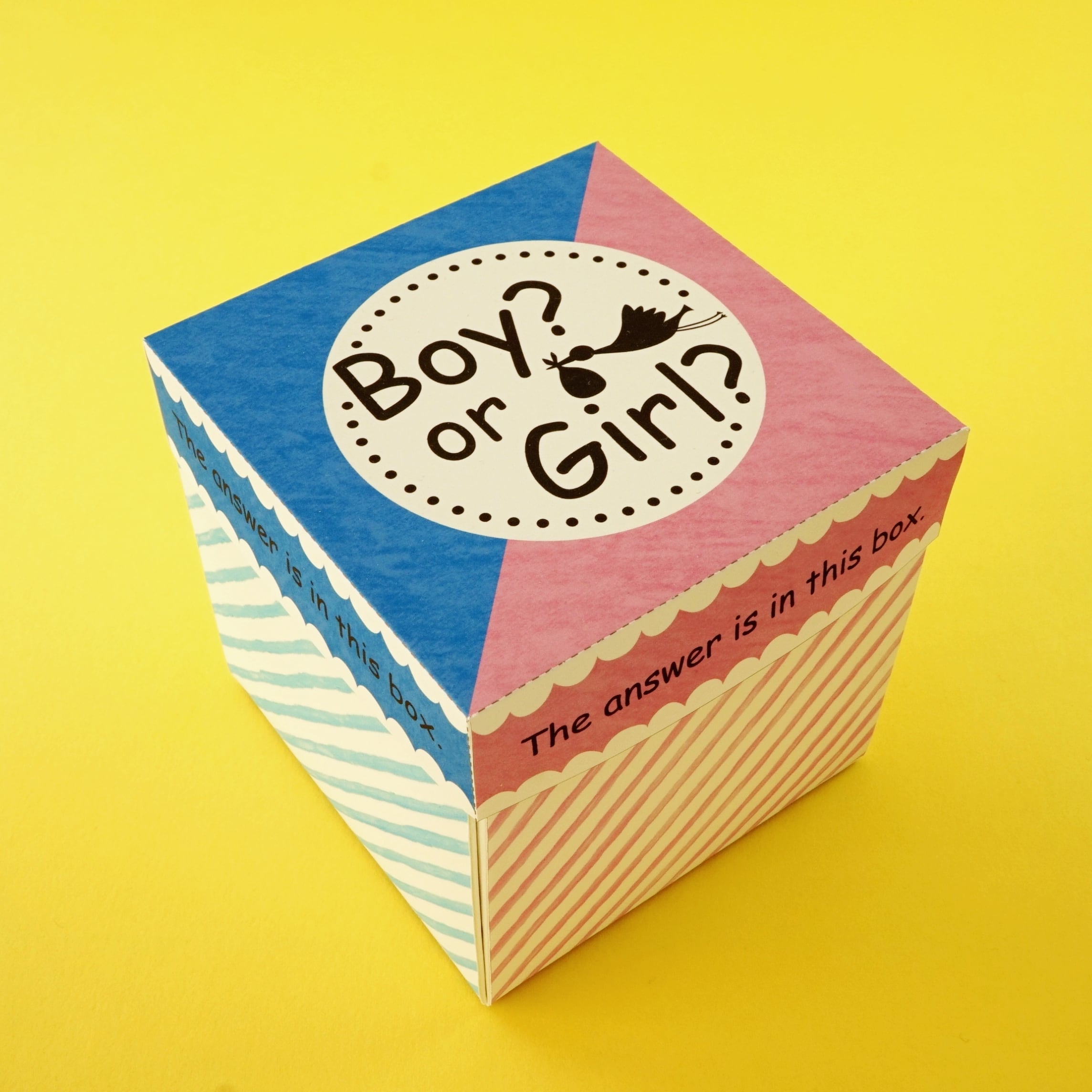性別発表サプライズ】ジェンダーリビールBOX（女の子用） | 紙あそび