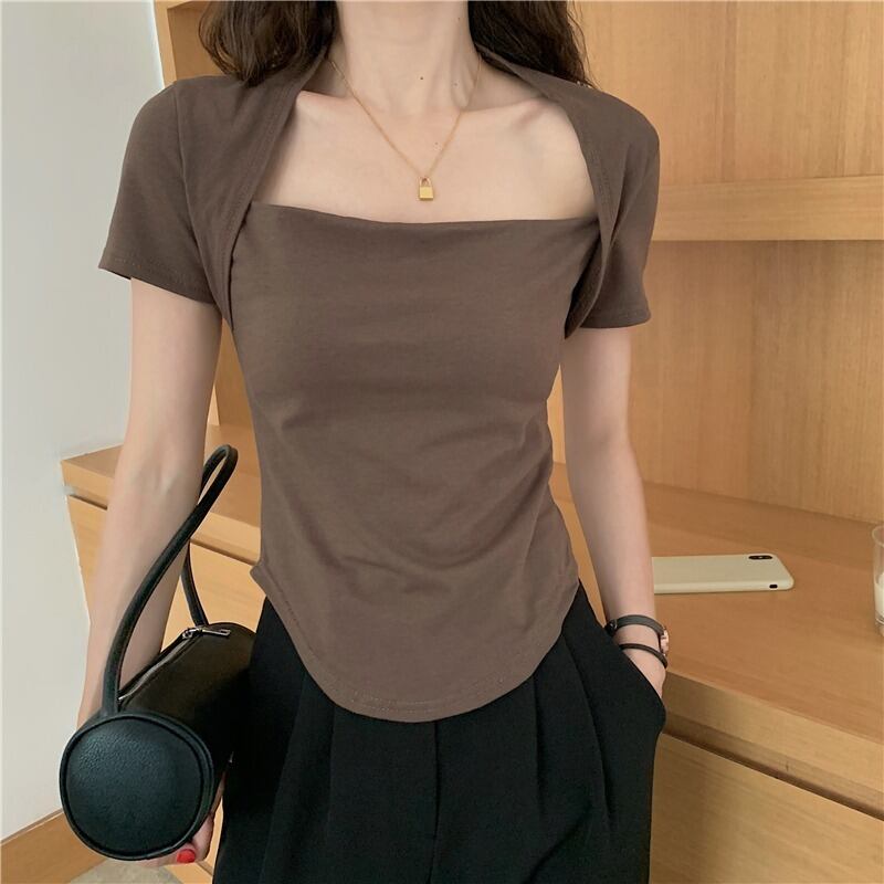 ホワイトトップス サマーTシャツ 薄手ショート 半袖 ハーフスリーブ 夏物 1号婦人65579308633