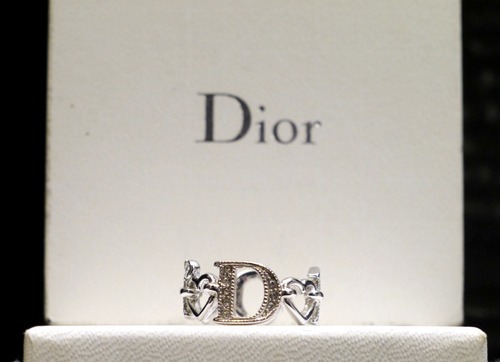 美品◆ChristianDior クリスチャンディオール ビジュークリスタル ロゴモチーフ 指輪 リング 10号◆ ビジューがキラキラと輝く定番モデル♪