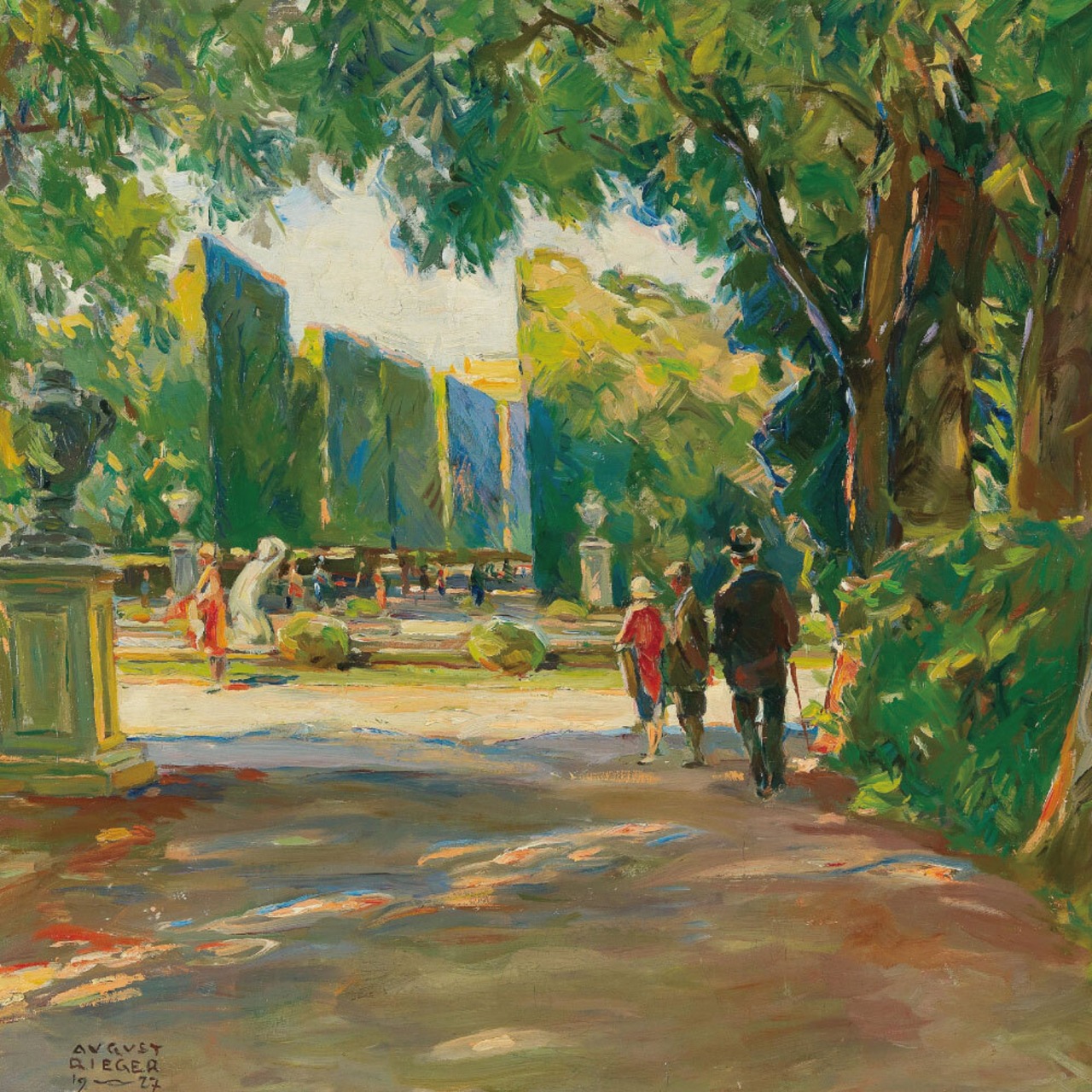 [額縁付き] シェーンブルン宮殿の公園で アウグスト・リーガー アートポスター 323×323mm 額装 天然木 ポスターフレーム 木製 絵画 日本製 お洒落 APFS012 - 6