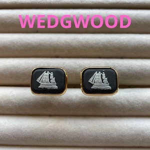 WEDGWOOD ジャスパー 帆船 カフリンクス #233