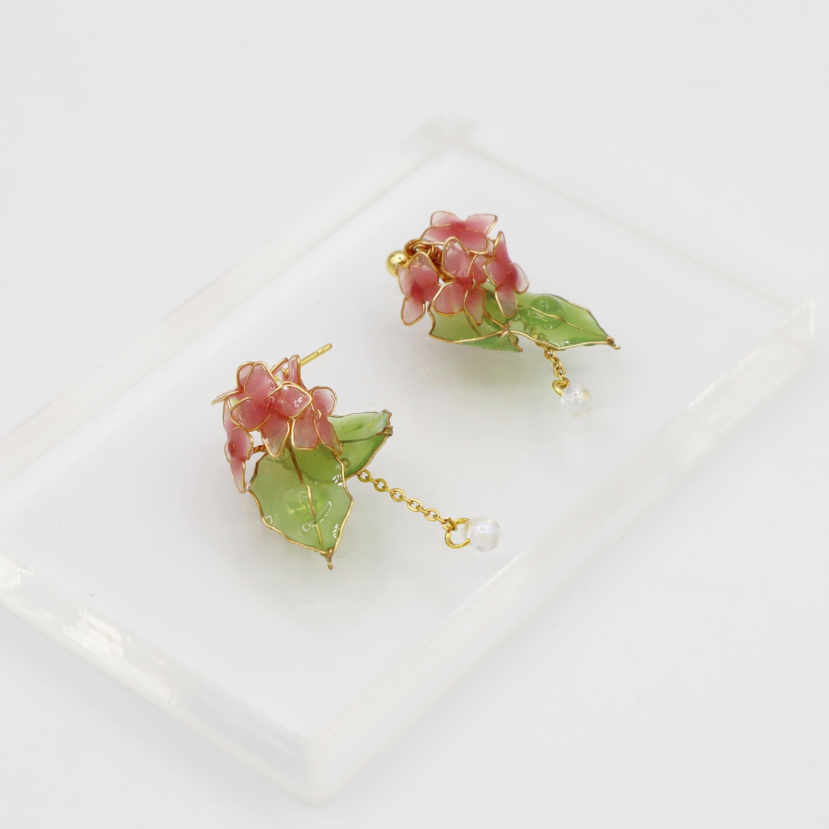 紫陽花ピアス（pink）