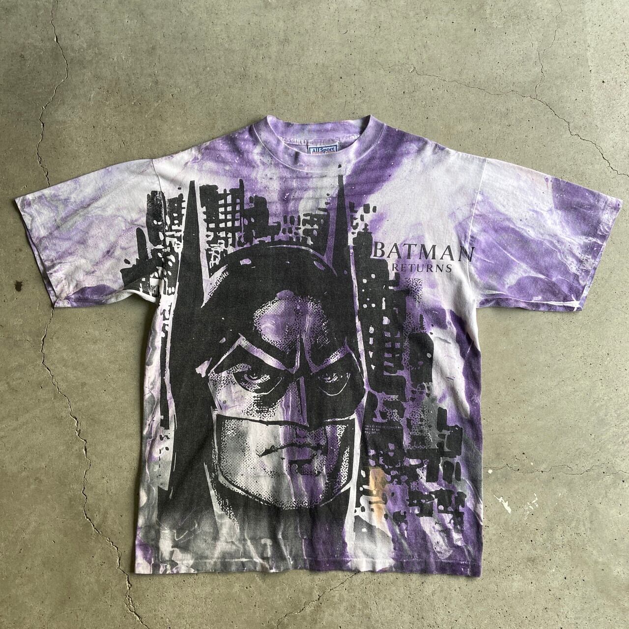 90年代 BATMAN マーブル染め オーバープリントTシャツ メンズXL パープル 紫色 古着 90s ビンテージ ヴィンテージ バットマン  DCコミックス アメコミ キャラクター【Tシャツ】【FSS2308-30】 | cave 古着屋【公式】古着通販サイト