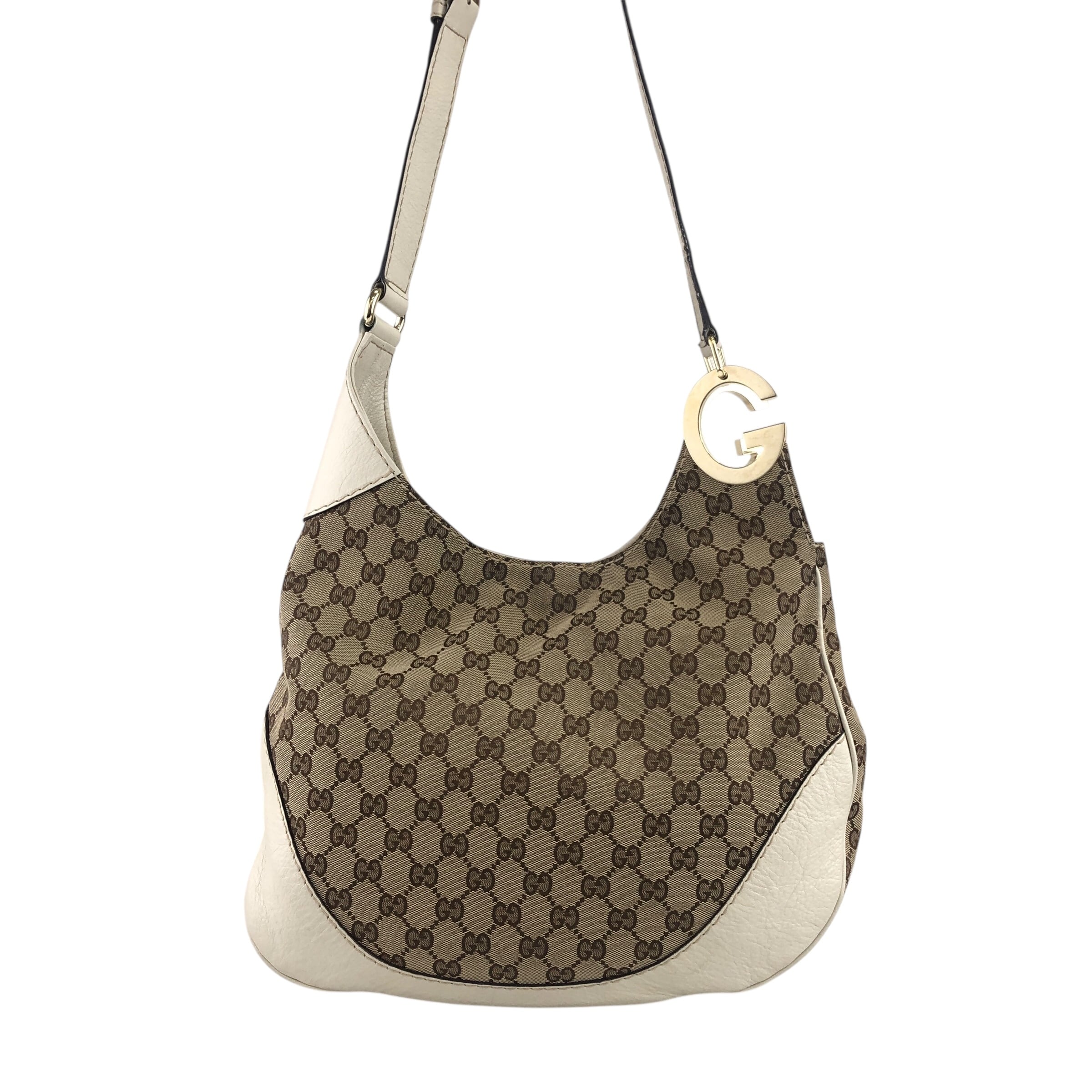 GUCCI グッチ GGキャンバス ショルダーバッグ ホワイト ベージュ GUCCI グッチ GGキャンバス ショルダーバッグ ホワイト ベージュ