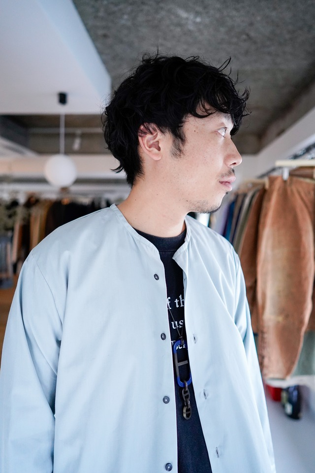 【1970s】"East Germany Made" Full-open No collar Shirts / 922