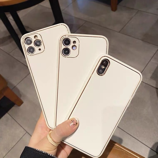 White×Gold シンプル iPhoneケース