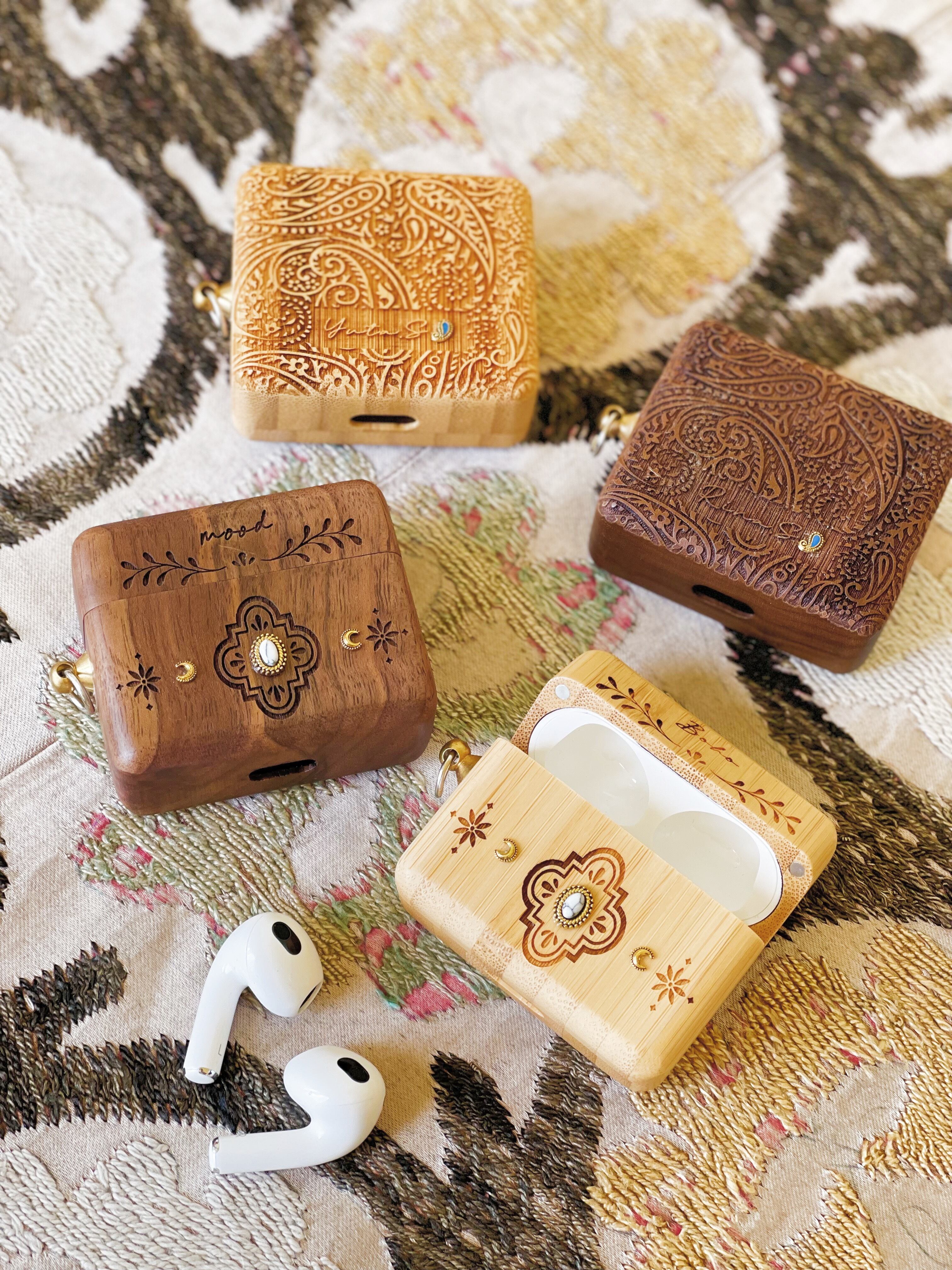 AirPodsPro,第3世代 wood case(bohemian) | ALOHA GLASS