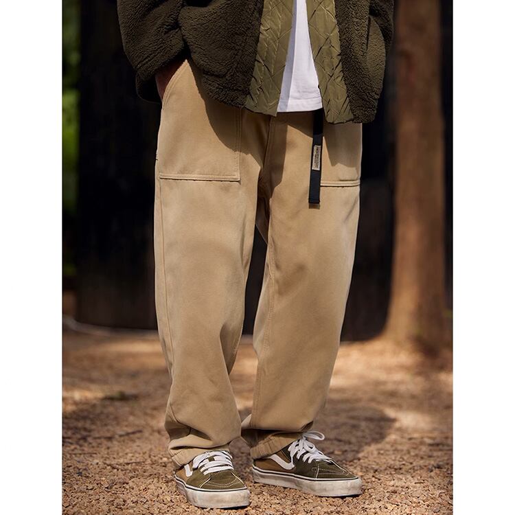 ★DESIGN POCKET STRAIGHT CASUAL WIDE PANTS　　　A0509