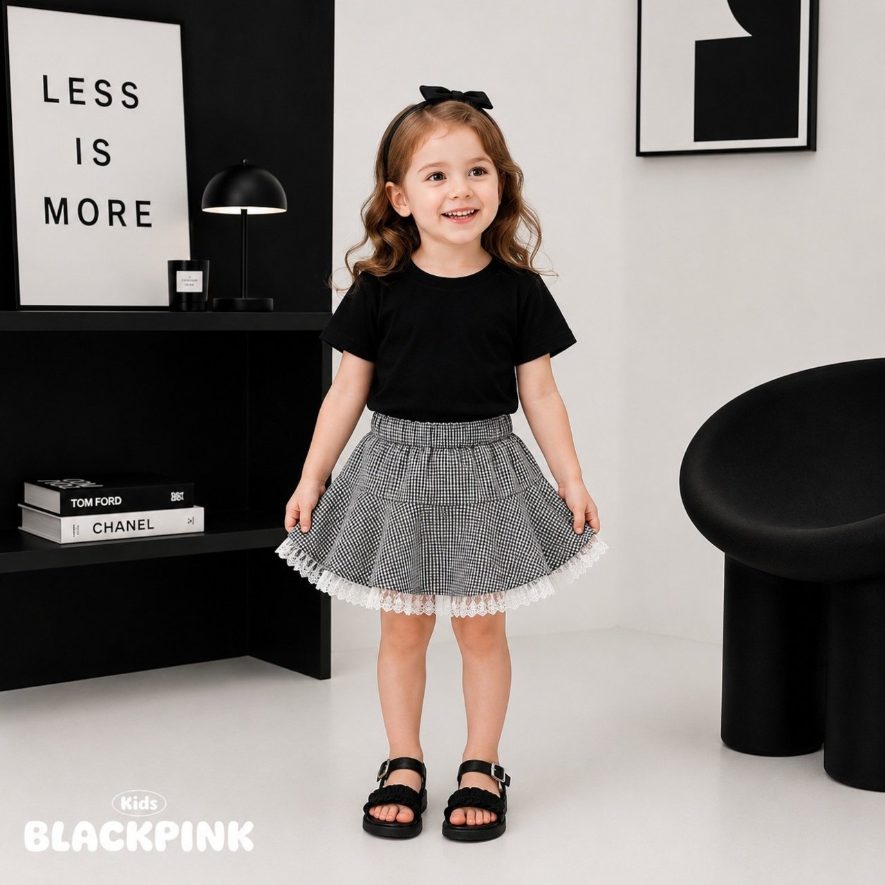 [BLACKPINK] Check Lace Skirt / [블랙핑크] 체크레이스스커트