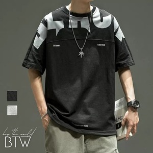【韓国メンズファッション】ロゴプリントTシャツ シンプル クール プチプラ ユニセックス サイズ豊富 BW2605