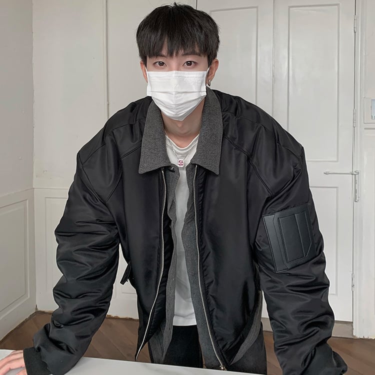 新品■Euro*PULL&B*メンズ デニム切替フライトジャケット ブルゾン S デニムジャケット■ レターパック510円・ゆうパック980円 [同梱可] MA1 Patchwork Jean Jacket denim jacket coat 切り替え MA1 フライト