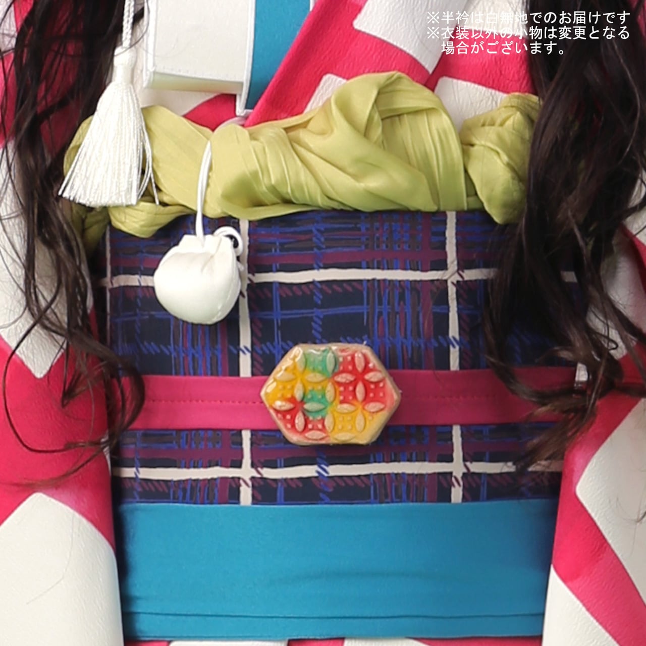 3歳　帯タイプ　花柄 着物 レンタル】七五三着物 3歳 女の子 オリジナル 帯着物タイプ 黄色