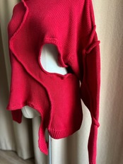 red color curve cotton remake knit-4451-12