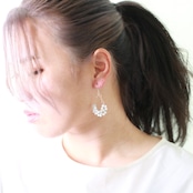 きらめく翡翠  編み込みピアスorイヤリング A貨翡翠 jd_mm1153