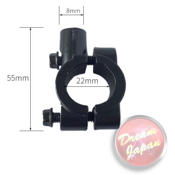 バイク ミラーホルダー ミラークランプ マウント 8mm正ネジ用/22.2mm