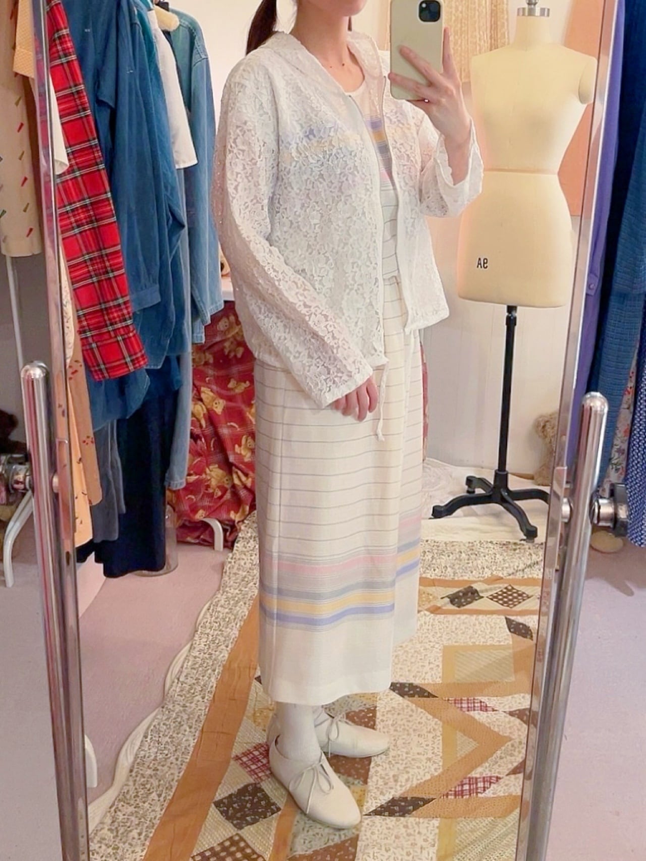 white flower lace hoodie