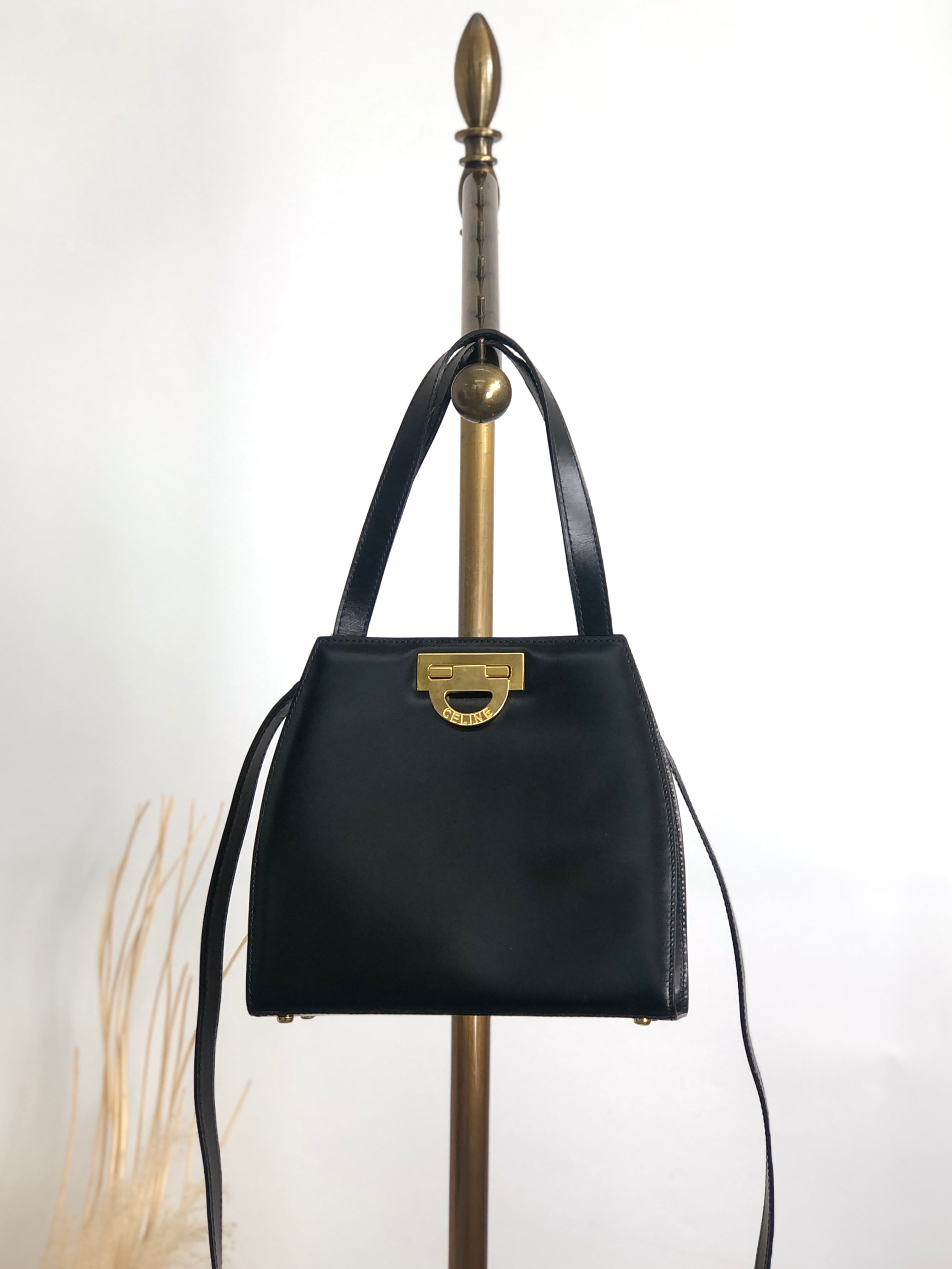 CELINE セリーヌ ショルダーバッグ ブラック ホースビット レザー 2way vintage ヴィンテージ オールド my57ac