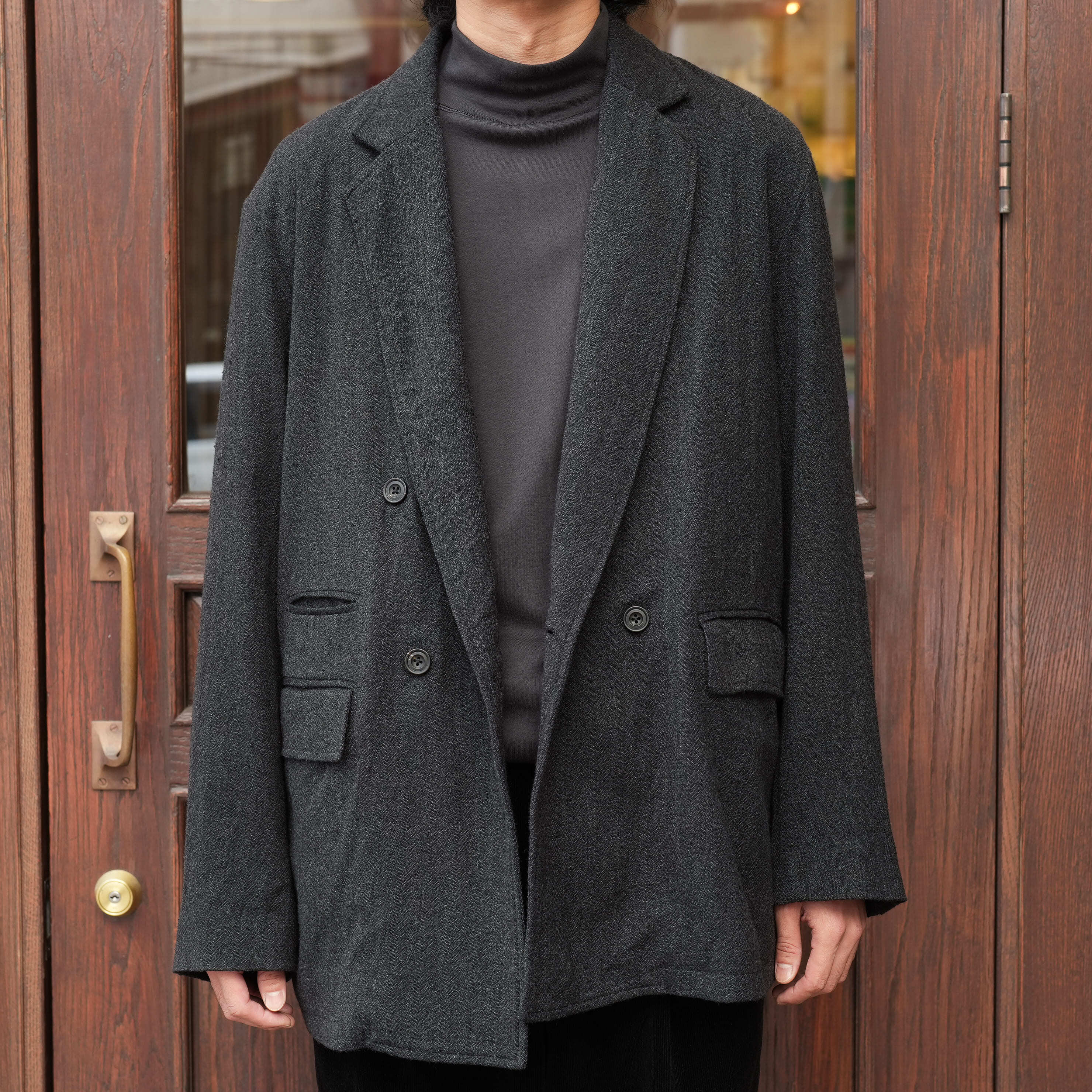 ULTERIOR(アルテリア) 26AW "WASHED W/S HERRINGBONE DB JKT" -CHARCOAL-