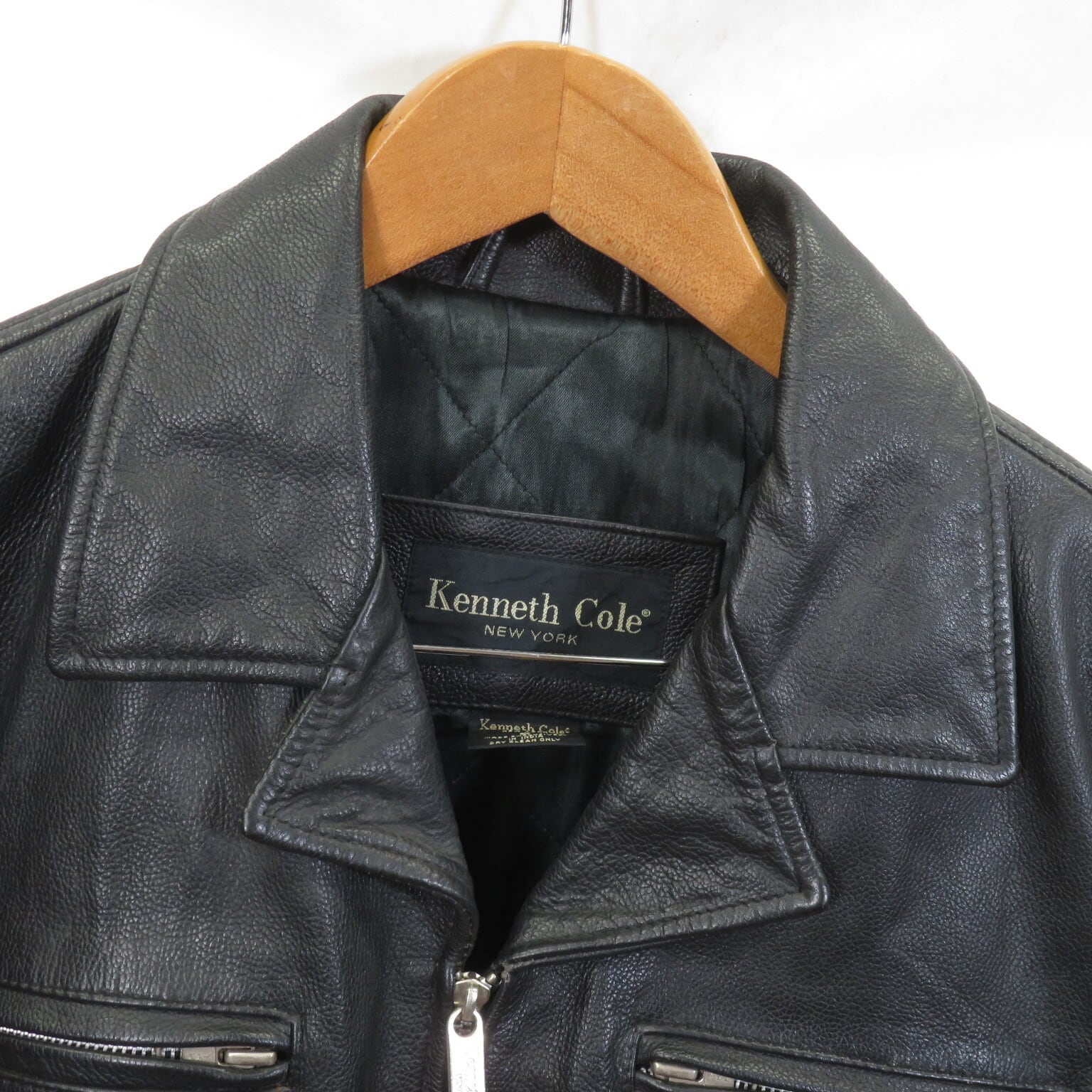 KENNETH COLE シングル レザー ライダースジャケット sizeS/0801 