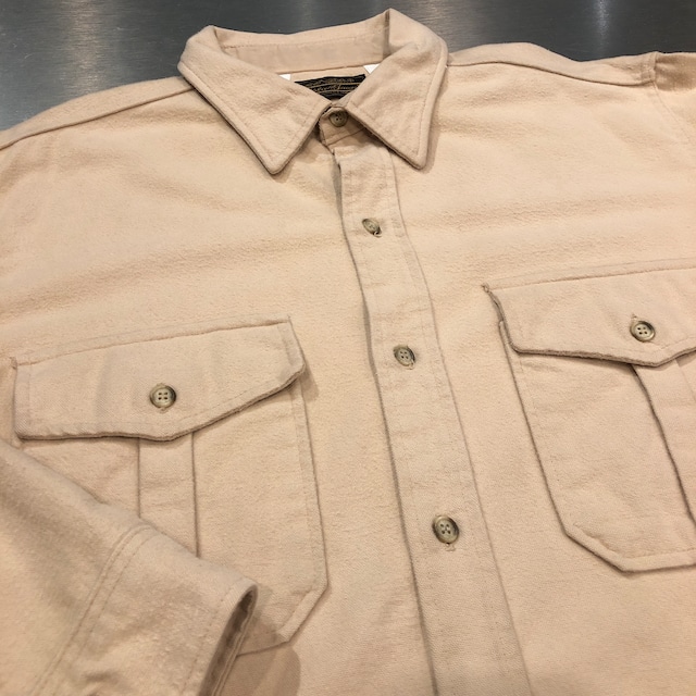 ⊕⊕1990s EDDIE BAUER CHAMOIS CLOTH SHIRT BEIGE