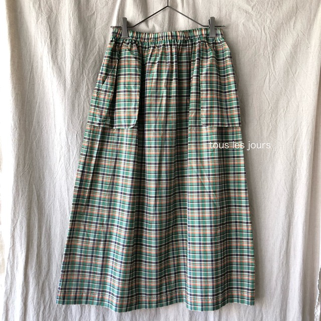 R&D.M.Co- オールドマンズテーラー MADRAS CHECK HANGING POCKET SKIRT  