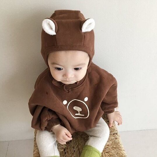 ベビー ロンパース 66 90cm 新生児 トレーナー 長袖 冬 くま 海外子供服専門通販サイト リーファ