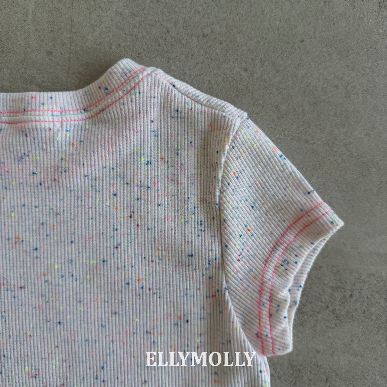 [ELLYMOLLY] Rainbow Crop Tee / [엘리몰리] 레인보우크롭티