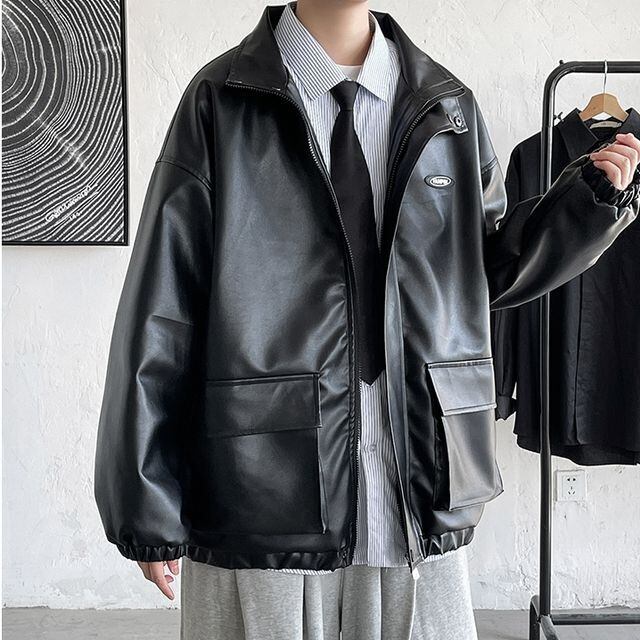 予約販売】レザージャケット ブルゾン アウター ショート丈 バック
