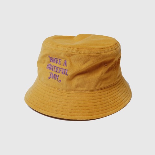 HAVE A GRATEFUL DAY #Corduroy Bucket Hat Orange