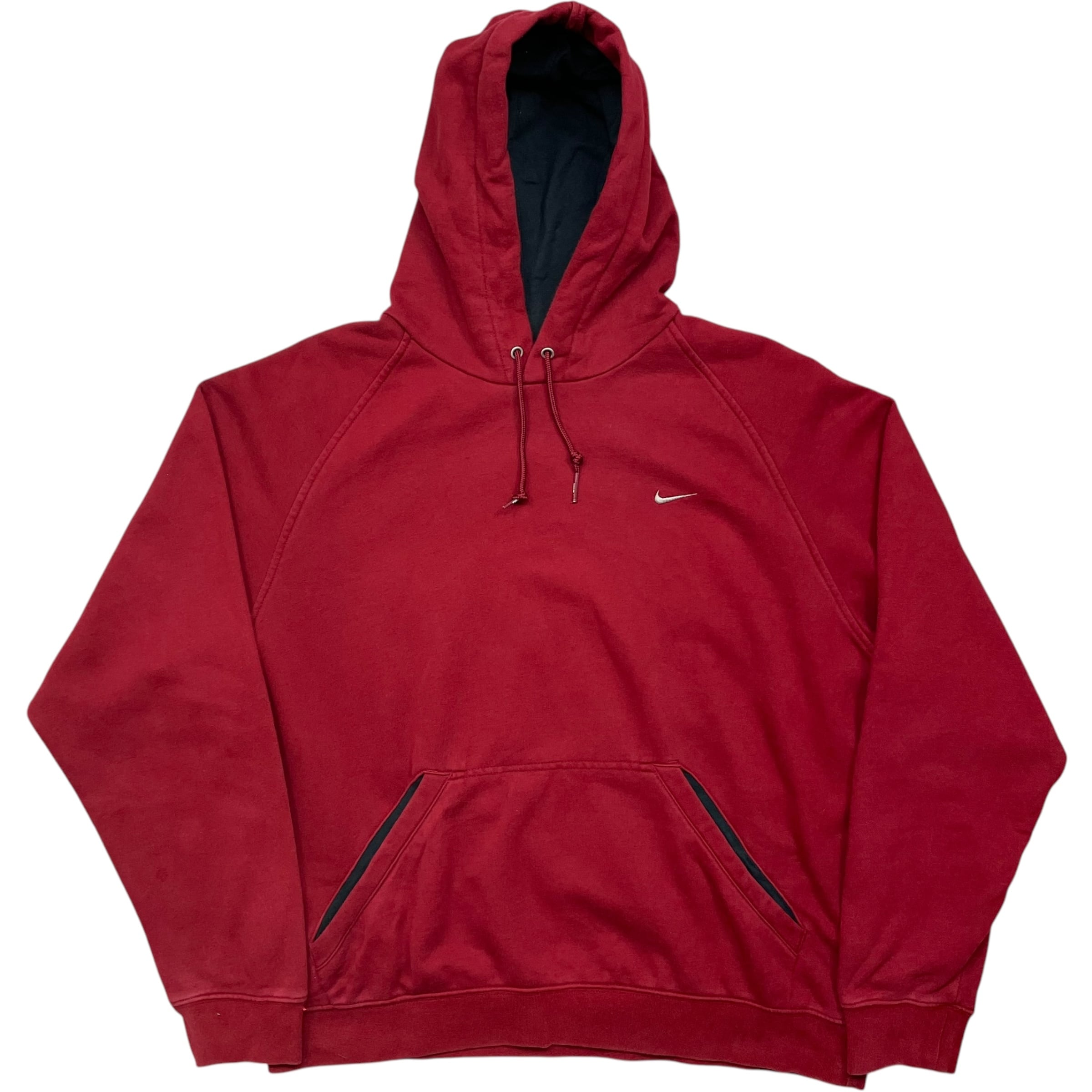 《L》 NIKE ナイキ スウェット パーカー ワインレッド ワンポイント ラグラン no.5117