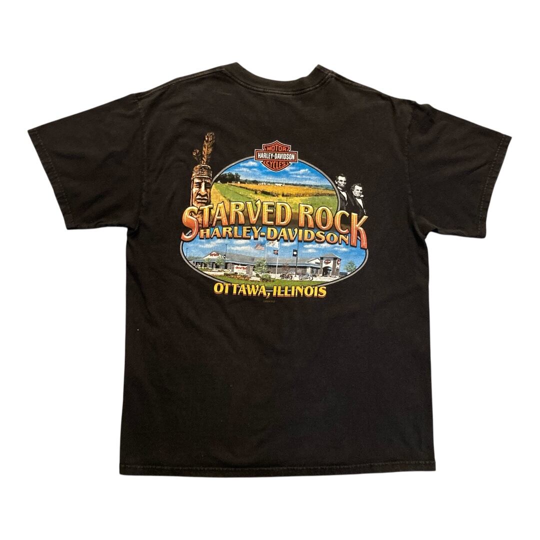 F557】2006 Harley-Davidson Ottawa Illinois Graphic T-Shirt Black