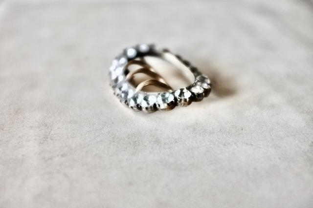 19世紀 フランス 青星と透明星のエルフとペーストのバックル アンティーク