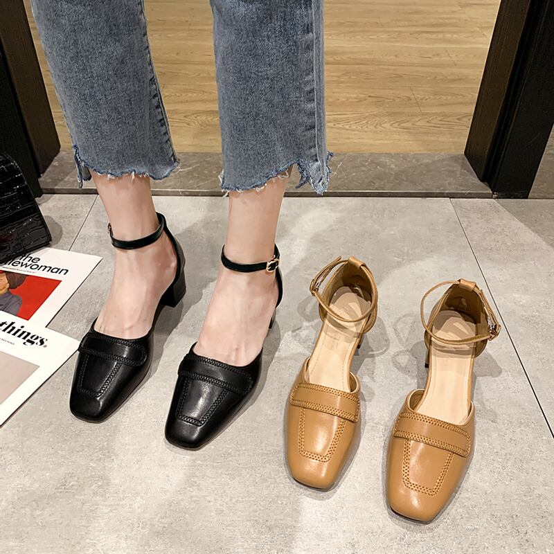 シングルサマーベルト バックル 靴 シューズ 夏物 ハーネス スクウェア フェイクシューズ55997777154